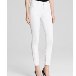 J Brand Hanna Cropped Zip White Jeans